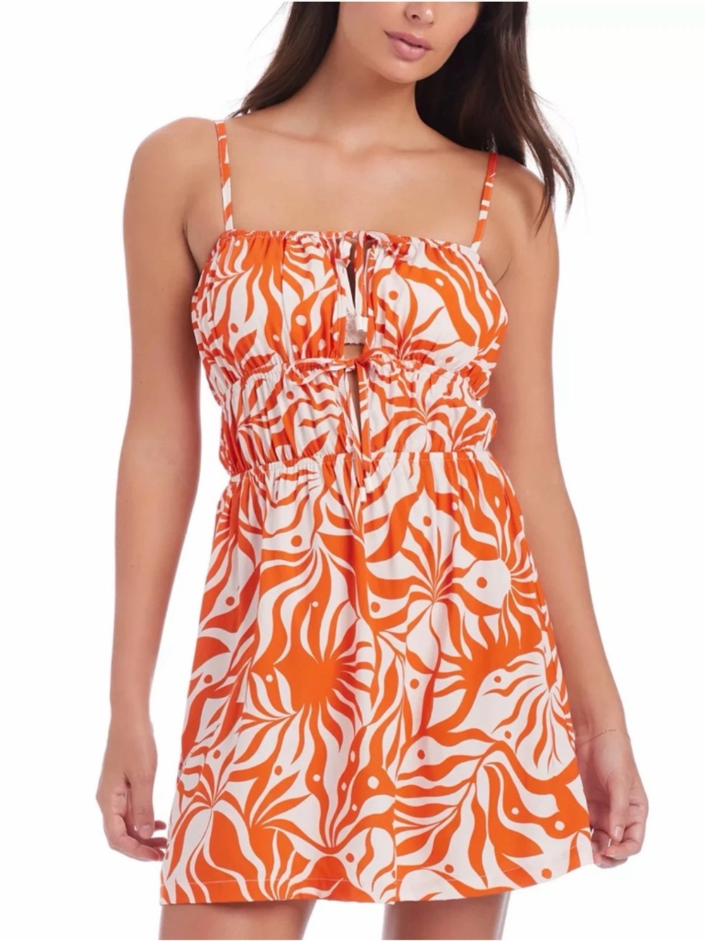 NWT Sanctuary Women's Sz M Front-Tied Mini Dress Cover-Up Multi Sleeveless